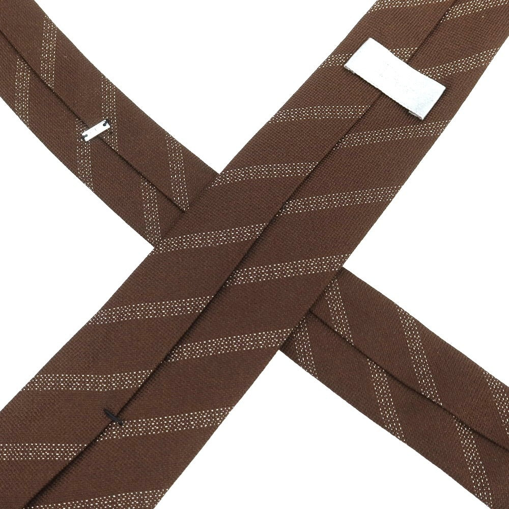 [Used] Dior Homme Silk Striped Narrow Tie Brown x White [Condition Rank B] [Men&