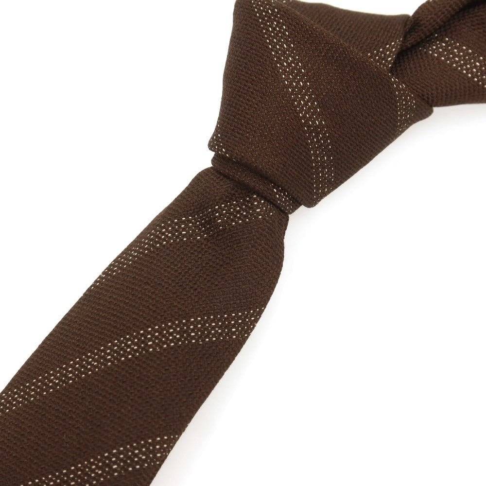 [Used] Dior Homme Silk Striped Narrow Tie Brown x White [Condition Rank B] [Men&