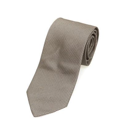 [Used] Les Copains Silk Checkered Necktie Dark Brown x Beige [Condition Rank B] [Men&