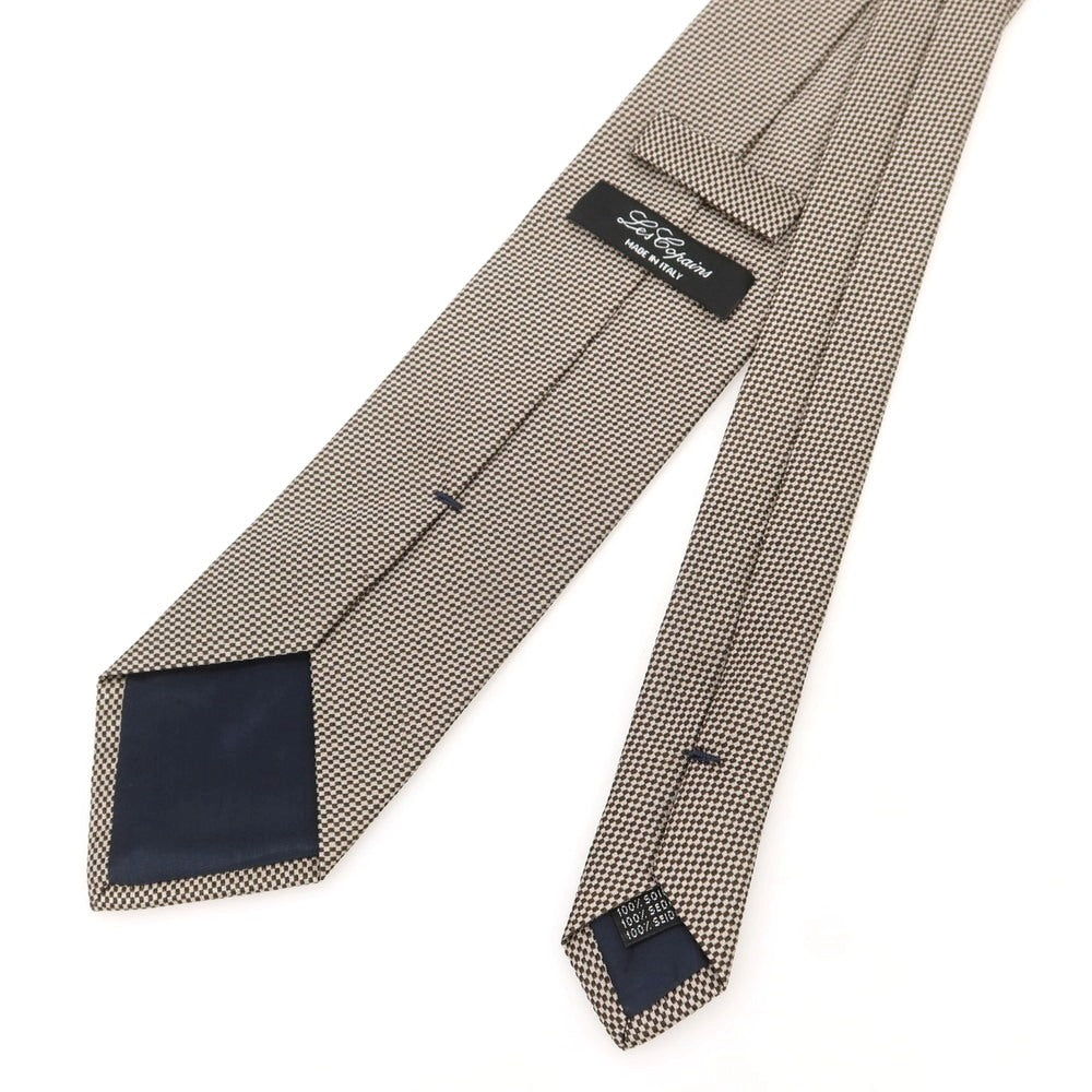 [Used] Les Copains Silk Checkered Necktie Dark Brown x Beige [Condition Rank B] [Men&