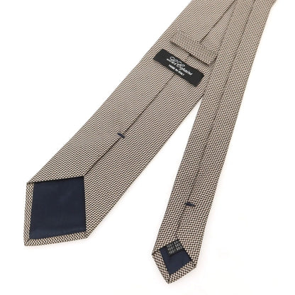 [Used] Les Copains Silk Checkered Necktie Dark Brown x Beige [Condition Rank B] [Men&