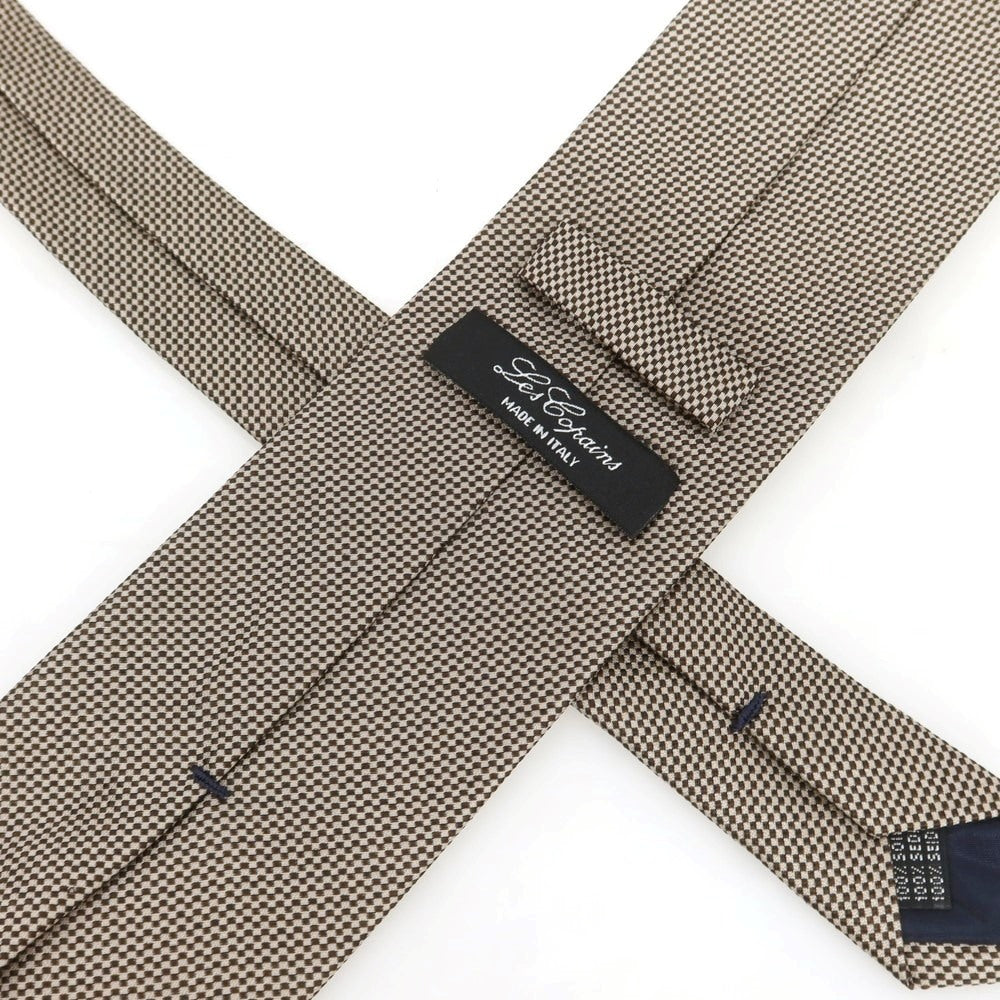 [Used] Les Copains Silk Checkered Necktie Dark Brown x Beige [Condition Rank B] [Men&