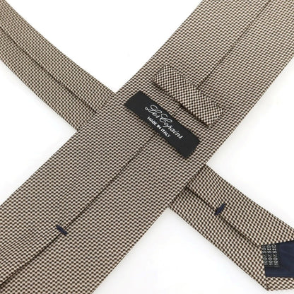 [Used] Les Copains Silk Checkered Necktie Dark Brown x Beige [Condition Rank B] [Men&
