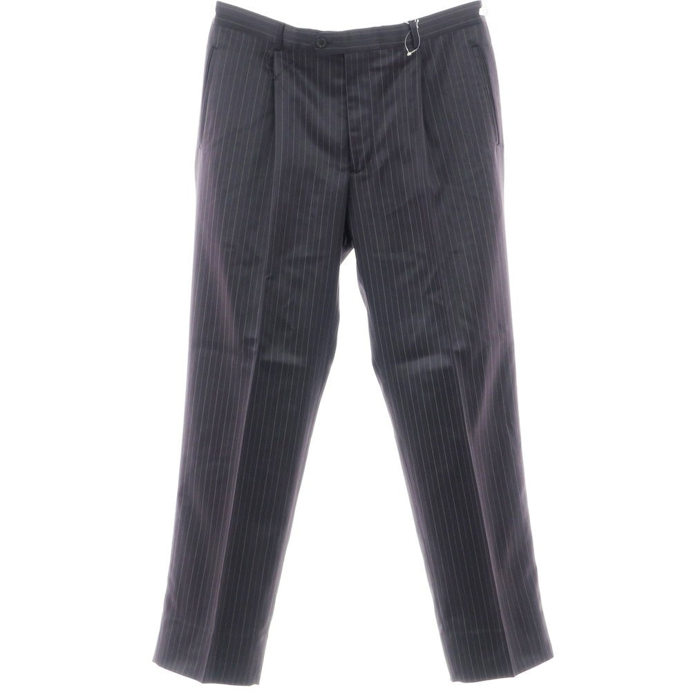 [Used] ARMANI COLLEZIONI Wool Silk Polyester Striped Dress Slacks Pants Navy [52] [Condition Rank B] [Men&