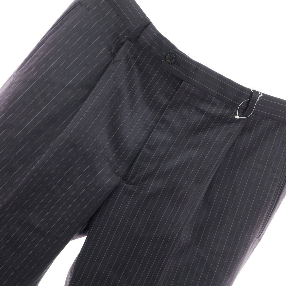 [Used] ARMANI COLLEZIONI Wool Silk Polyester Striped Dress Slacks Pants Navy [52] [Condition Rank B] [Men&