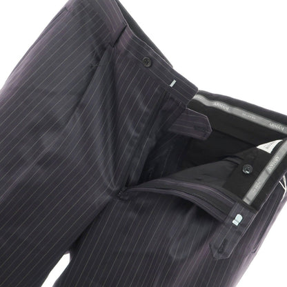 [Used] ARMANI COLLEZIONI Wool Silk Polyester Striped Dress Slacks Pants Navy [52] [Condition Rank B] [Men&