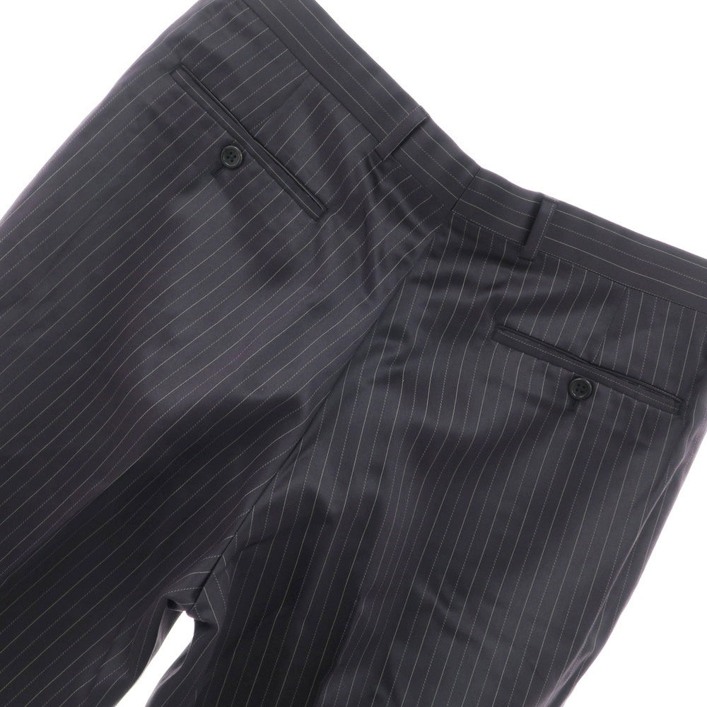 [Used] ARMANI COLLEZIONI Wool Silk Polyester Striped Dress Slacks Pants Navy [52] [Condition Rank B] [Men&