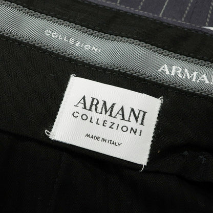 [Used] ARMANI COLLEZIONI Wool Silk Polyester Striped Dress Slacks Pants Navy [52] [Condition Rank B] [Men&