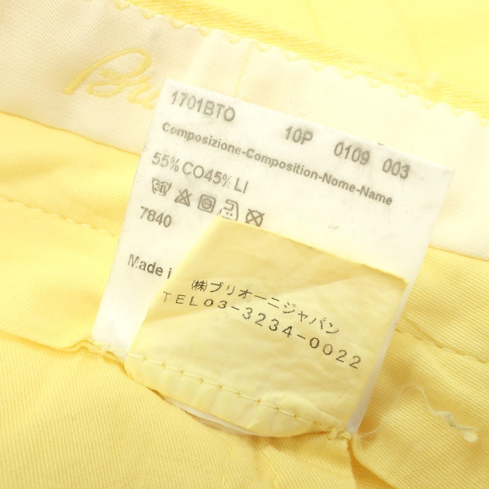 [Used] Brioni Cotton Linen 5 Pocket Pants Yellow [52] [Condition Rank A] [Men&