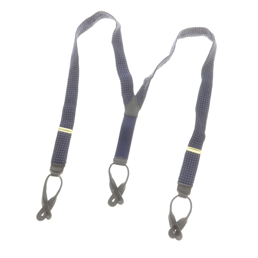 【中古】ラムダ RAMUDA ピンドット柄 サスペンダー ネイビーxホワイト【 状態ランクB 】【 メンズ 】