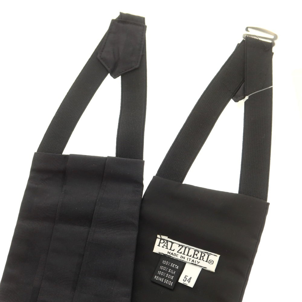 【中古】パルジレリ Pal Zileri シルク バタフライネクタイ＆カマーバンド セット ブラック【 カマーバンド：54 】【 状態ランクA 】【 メンズ 】