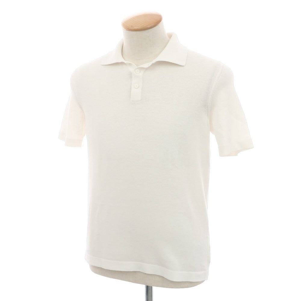 [Used] Buffy High Gauge Cotton Short Sleeve Polo Knit White [46] [Condition Rank C] [Men&