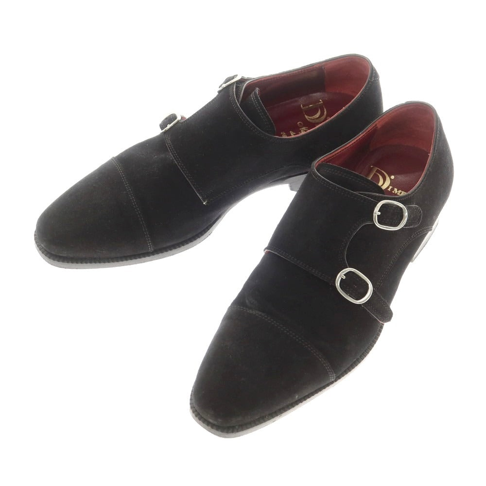 【中古】ディメッラ DI MELLA スエード ダブルモンク ドレスシューズ ブラック【 6 】【 状態ランクB 】【 メンズ 】