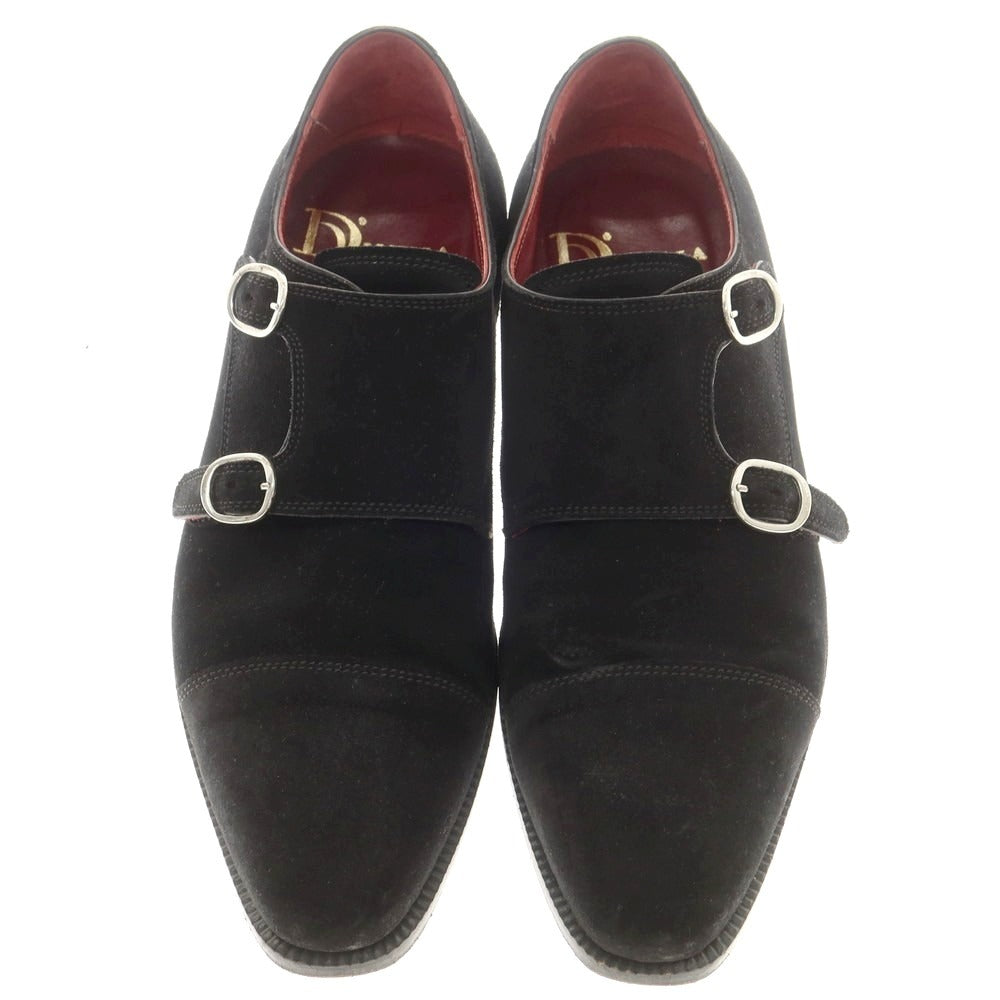 【中古】ディメッラ DI MELLA スエード ダブルモンク ドレスシューズ ブラック【 6 】【 状態ランクB 】【 メンズ 】
