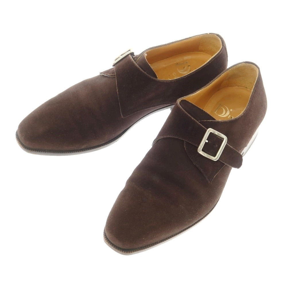 【中古】ディメッラ DI MELLA スエード モンクストラップ ドレスシューズ ダークブラウン【 6 】【 状態ランクB 】【 メンズ 】