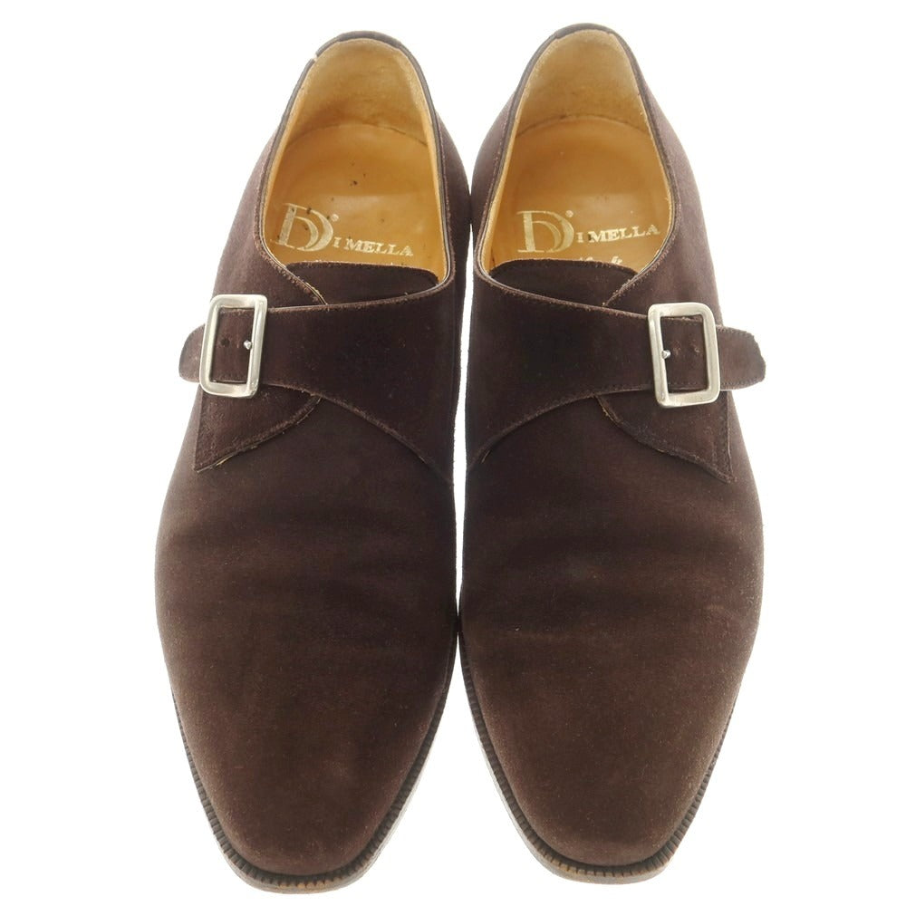 【中古】ディメッラ DI MELLA スエード モンクストラップ ドレスシューズ ダークブラウン【 6 】【 状態ランクB 】【 メンズ 】