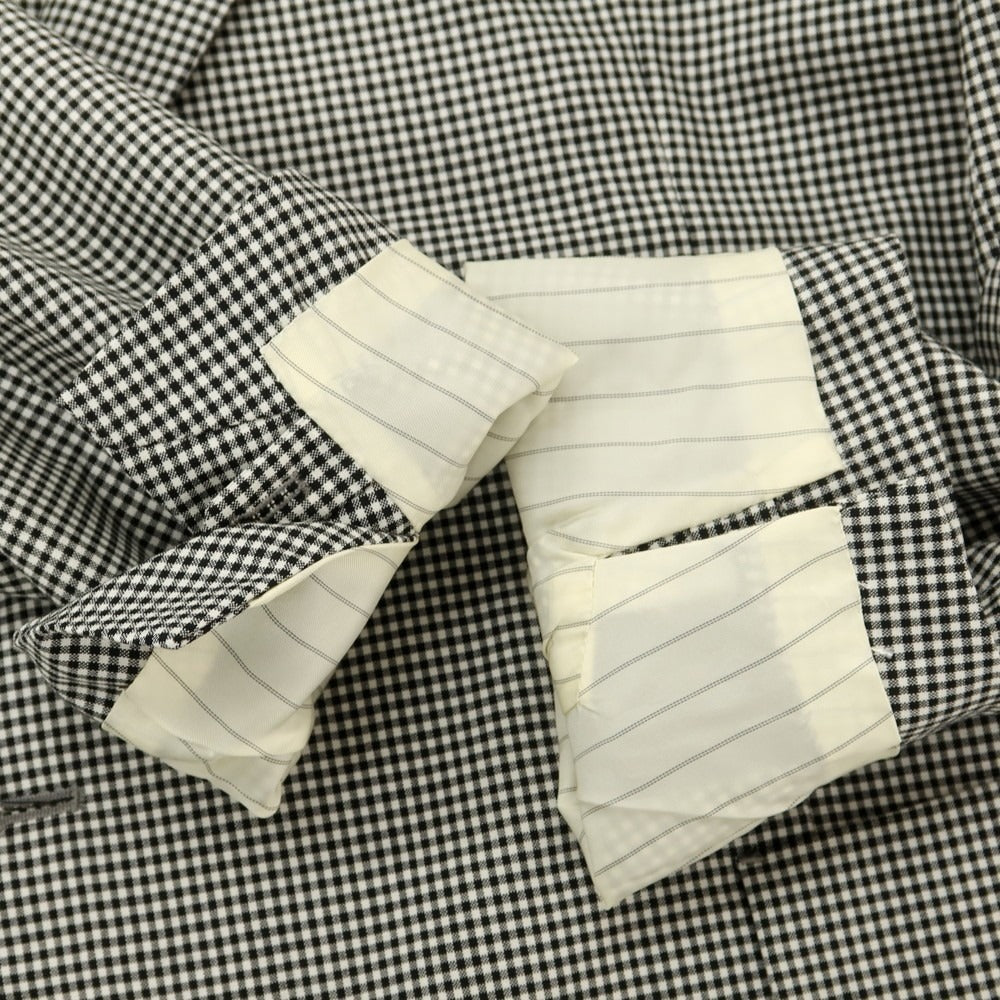[Used] RE-PURPOSE 2025 Spring/Summer Wool Check Tailored Jacket Black x White [L] [Condition Rank B] [Men&