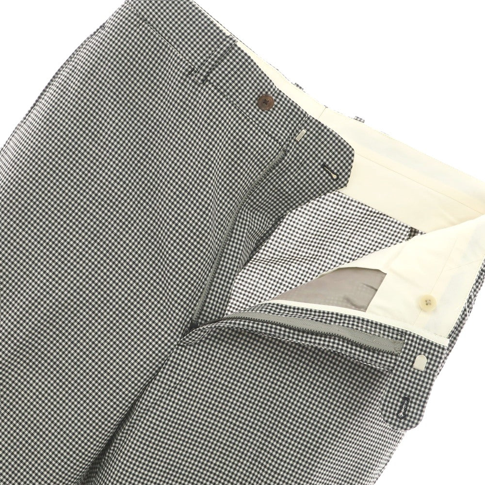 [Used] RE-PURPOSE 2025 Spring/Summer Wool Gingham Check Casual Slacks Pants Black x White [L] [Condition Rank B] [Men&