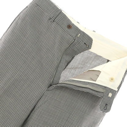 [Used] RE-PURPOSE 2025 Spring/Summer Wool Gingham Check Casual Slacks Pants Black x White [L] [Condition Rank B] [Men&