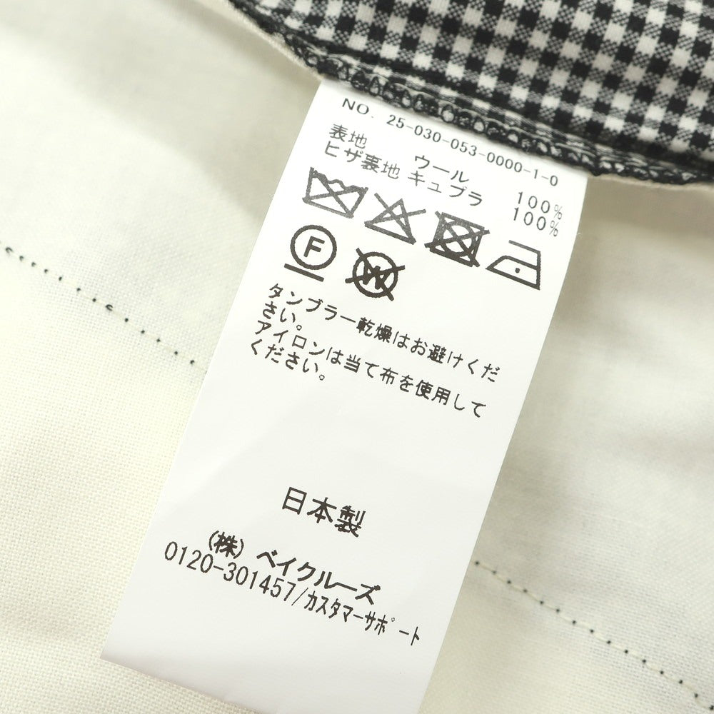 [Used] RE-PURPOSE 2025 Spring/Summer Wool Gingham Check Casual Slacks Pants Black x White [L] [Condition Rank B] [Men&
