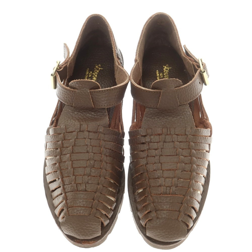 【中古】スティーブンアラン Steven Alan 編み込みレザー サンダル ブラウン【 41 】【 状態ランクB 】【 メンズ 】