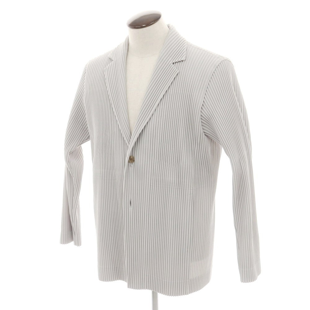 【中古】オム プリッセ イッセイミヤケ HOMME PLISSE ISSEY MIYAKE プリーツ加工 カジュアルジャケット ライトグレー【 3 】【 状態ランクA 】【 メンズ 】