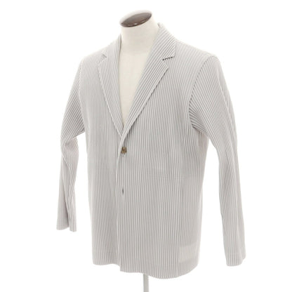 【SALE10％OFF/返品不可】【中古】オム プリッセ イッセイミヤケ HOMME PLISSE ISSEY MIYAKE プリーツ加工 カジュアルジャケット ライトグレー【 3 】【 状態ランクA 】【 メンズ 】