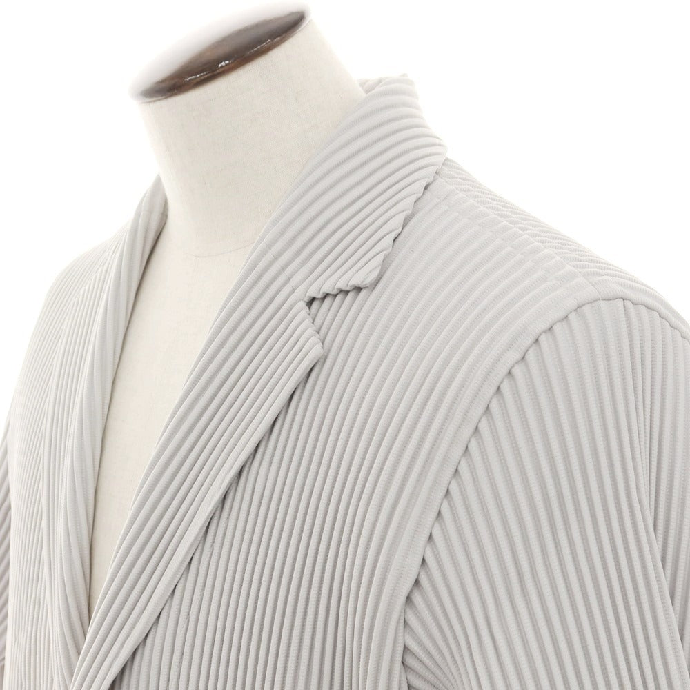 【中古】オム プリッセ イッセイミヤケ HOMME PLISSE ISSEY MIYAKE プリーツ加工 カジュアルジャケット ライトグレー【 3 】【 状態ランクA 】【 メンズ 】