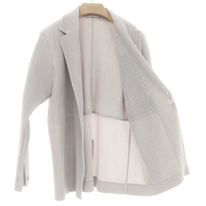 【SALE10％OFF/返品不可】【中古】オム プリッセ イッセイミヤケ HOMME PLISSE ISSEY MIYAKE プリーツ加工 カジュアルジャケット ライトグレー【 3 】【 状態ランクA 】【 メンズ 】