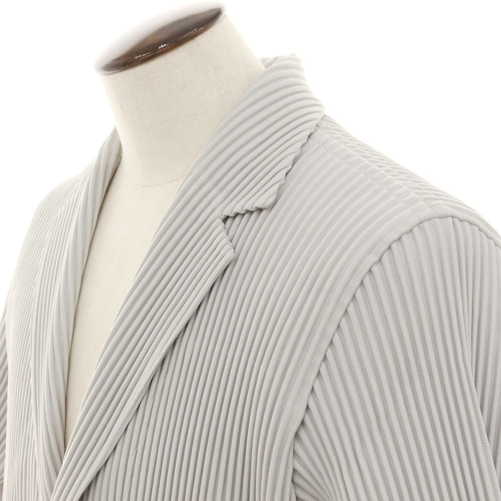【中古】オム プリッセ イッセイミヤケ HOMME PLISSE ISSEY MIYAKE プリーツ加工 カジュアルジャケット ライトグレー【 3 】【 状態ランクA 】【 メンズ 】