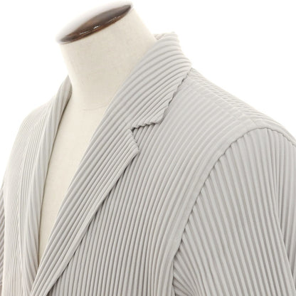 【SALE10％OFF/返品不可】【中古】オム プリッセ イッセイミヤケ HOMME PLISSE ISSEY MIYAKE プリーツ加工 カジュアルジャケット ライトグレー【 3 】【 状態ランクA 】【 メンズ 】