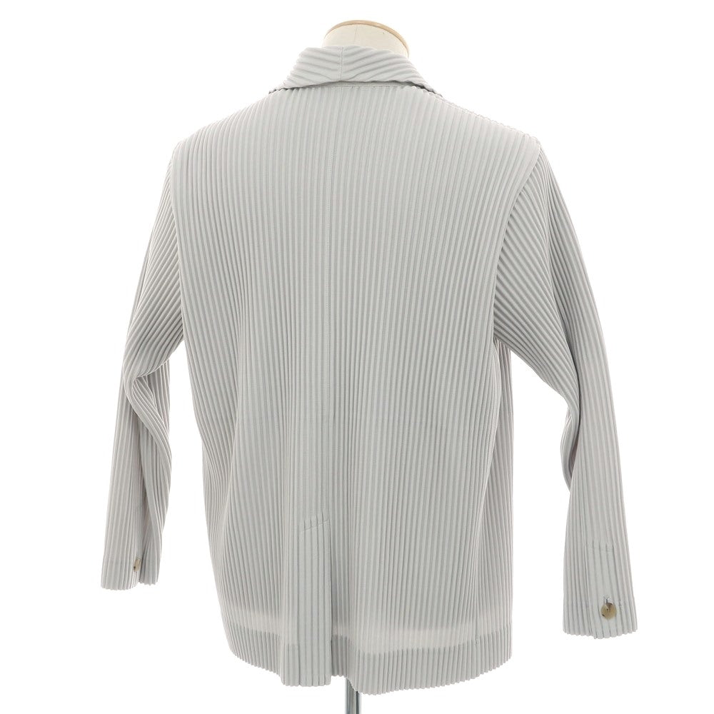 【中古】オム プリッセ イッセイミヤケ HOMME PLISSE ISSEY MIYAKE プリーツ加工 ポリエステル 2B カジュアルジャケット ライトグレー【 1 】【 状態ランクA 】【 メンズ 】