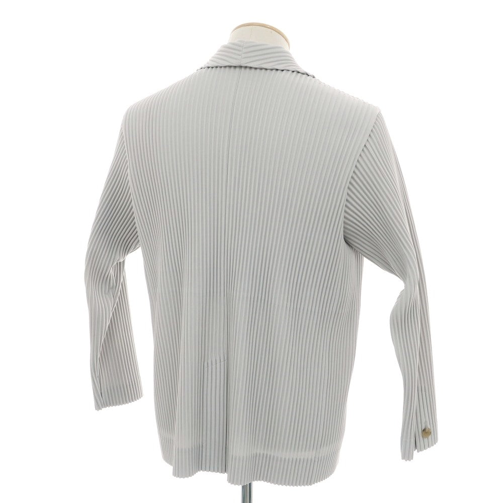 【中古】オム プリッセ イッセイミヤケ HOMME PLISSE ISSEY MIYAKE プリーツ加工 ポリエステル 2B カジュアルジャケット ライトグレー【 1 】【 状態ランクA 】【 メンズ 】