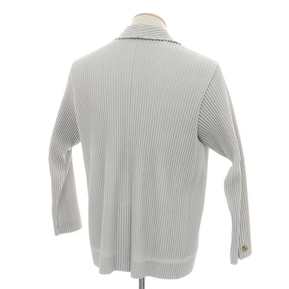 【中古】オム プリッセ イッセイミヤケ HOMME PLISSE ISSEY MIYAKE プリーツ加工 ポリエステル 2B カジュアルジャケット ライトグレー【 1 】【 状態ランクA 】【 メンズ 】