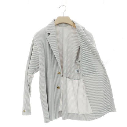 【中古】オム プリッセ イッセイミヤケ HOMME PLISSE ISSEY MIYAKE プリーツ加工 ポリエステル 2B カジュアルジャケット ライトグレー【 1 】【 状態ランクA 】【 メンズ 】