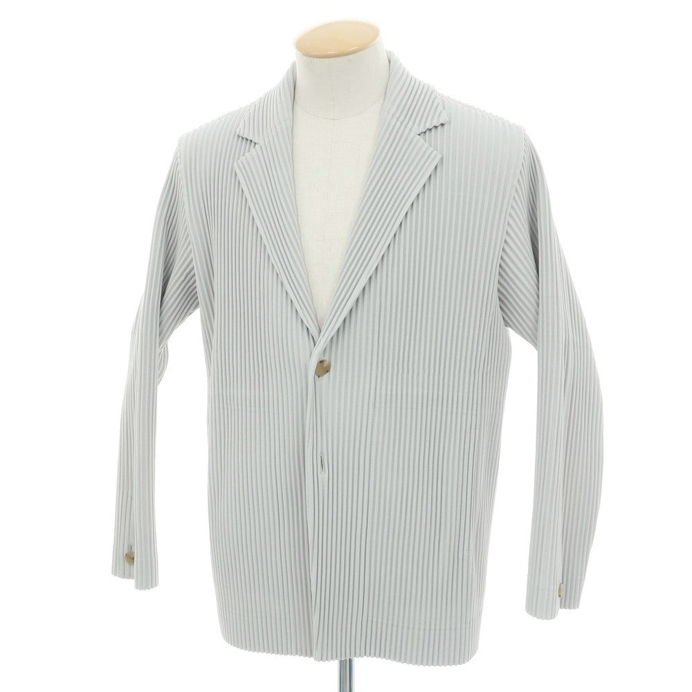 【中古】オム プリッセ イッセイミヤケ HOMME PLISSE ISSEY MIYAKE プリーツ加工 ポリエステル 2B カジュアルジャケット ライトグレー【 1 】【 状態ランクA 】【 メンズ 】