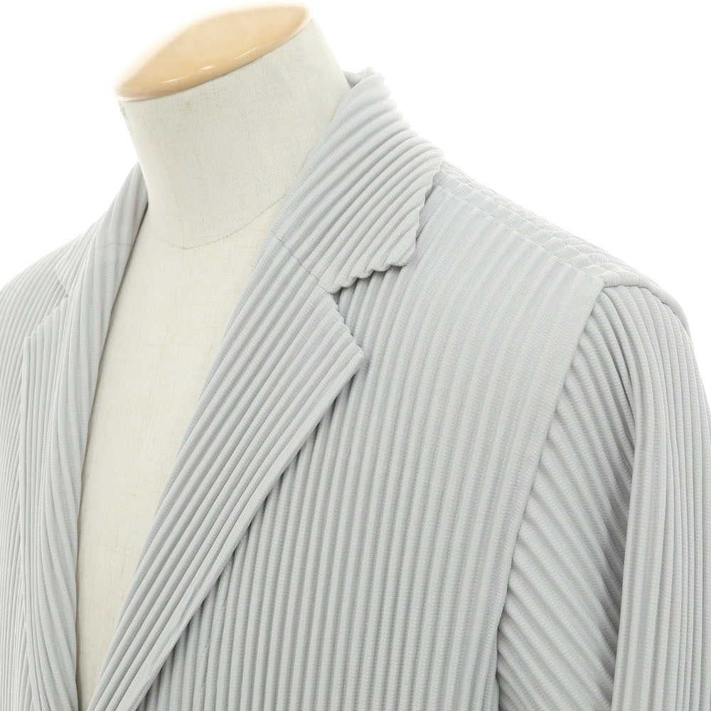【中古】オム プリッセ イッセイミヤケ HOMME PLISSE ISSEY MIYAKE プリーツ加工 ポリエステル 2B カジュアルジャケット ライトグレー【 1 】【 状態ランクA 】【 メンズ 】