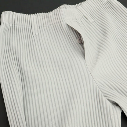 【中古】オム プリッセ イッセイミヤケ HOMME PLISSE ISSEY MIYAKE ポリエステル プリーツ イージーパンツ ライトグレー【 3 】【 状態ランクA 】【 メンズ 】