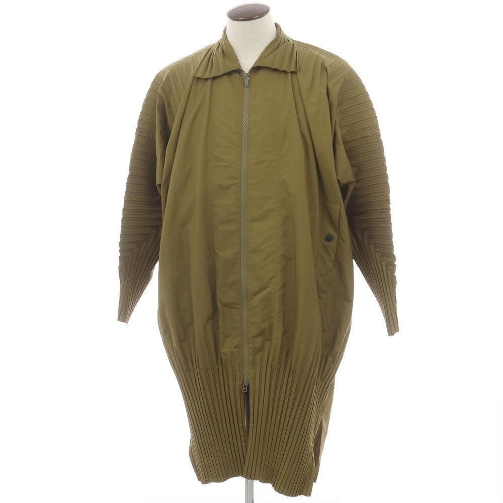 【中古】オム プリッセ イッセイミヤケ HOMME PLISSE ISSEY MIYAKE 2025年春夏 プリーツ加工 コート オリーブ【 表記なし(L位) 】【 状態ランクA 】【 メンズ 】