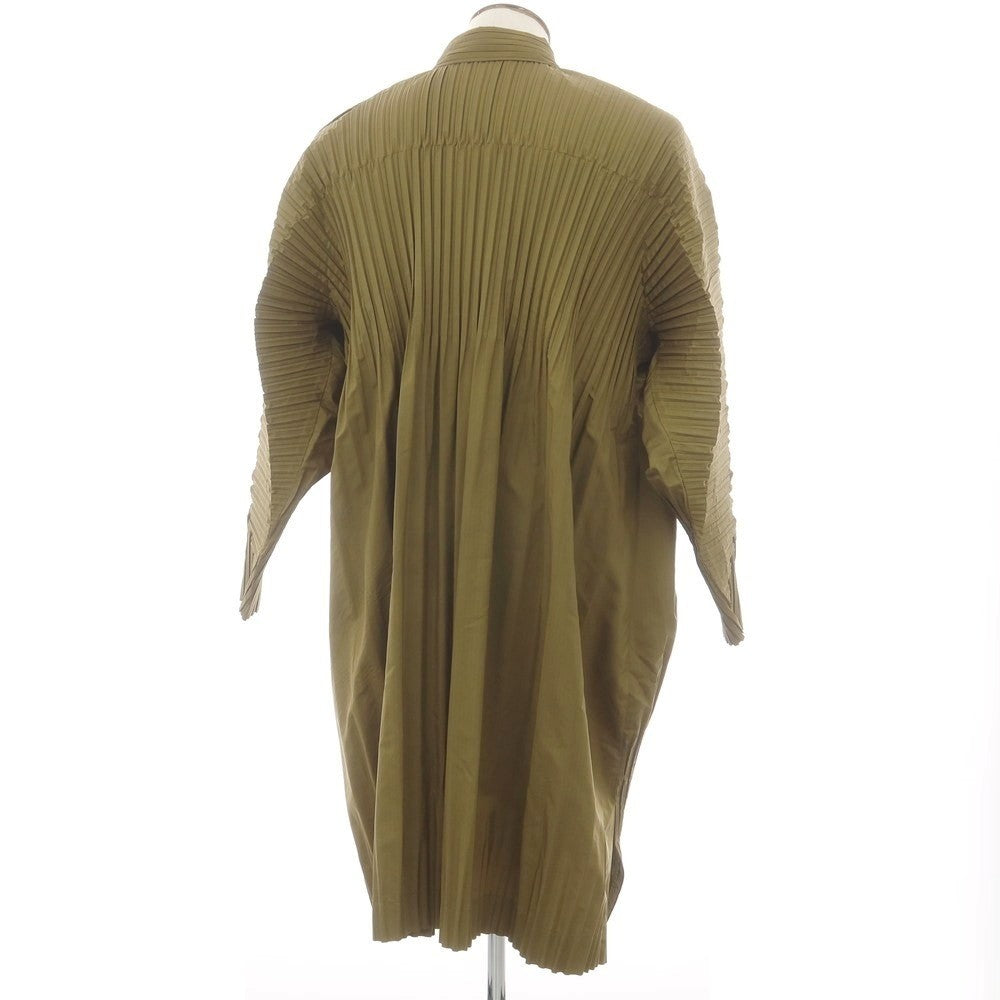 【中古】オム プリッセ イッセイミヤケ HOMME PLISSE ISSEY MIYAKE 2025年春夏 プリーツ加工 コート オリーブ【サイズ表記なし（L位）】【 状態ランクA 】【 メンズ 】[EPD]