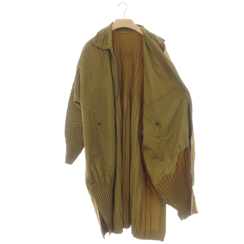 【中古】オム プリッセ イッセイミヤケ HOMME PLISSE ISSEY MIYAKE 2025年春夏 プリーツ加工 コート オリーブ【サイズ表記なし（L位）】【 状態ランクA 】【 メンズ 】[EPD]
