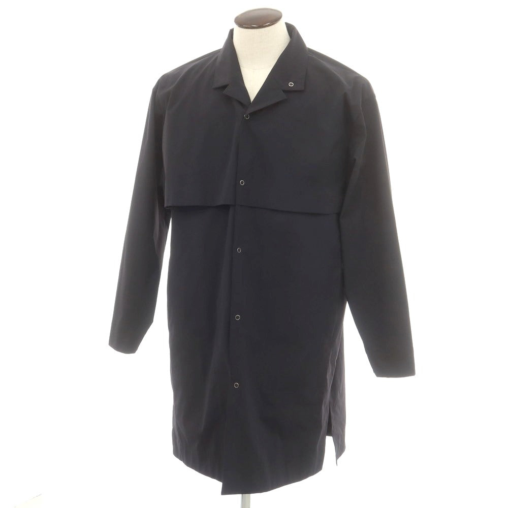 【中古】オム プリッセ イッセイミヤケ HOMME PLISSE ISSEY MIYAKE 2025年春夏 ポリエステル系 パッカブル オープンカラー ロング カジュアルシャツ ブラック【 表記なし（L位） 】【 状態ランクA 】【 メンズ 】