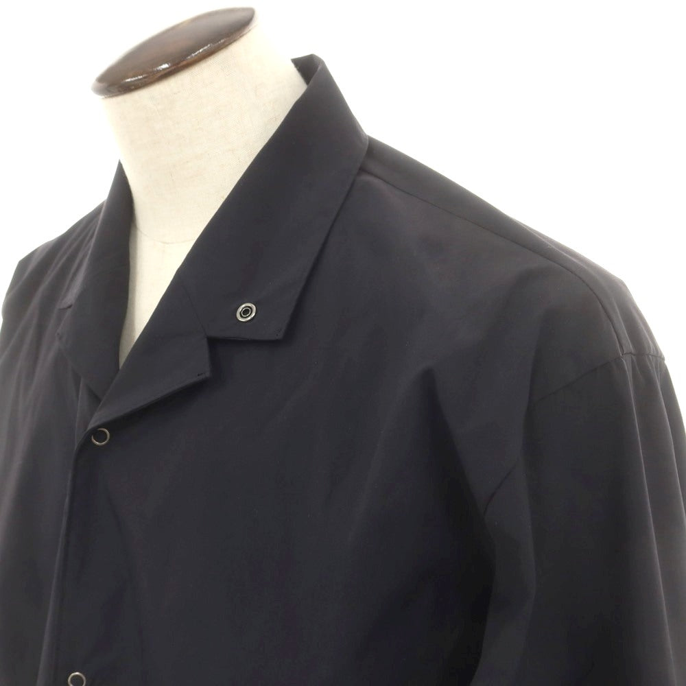 【中古】オム プリッセ イッセイミヤケ HOMME PLISSE ISSEY MIYAKE 2025年春夏 ポリエステル系 パッカブル オープンカラー ロング カジュアルシャツ ブラック【 表記なし（L位） 】【 状態ランクA 】【 メンズ 】