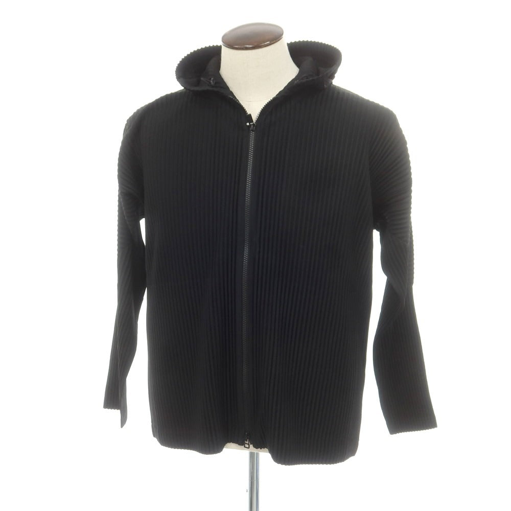 【中古】オム プリッセ イッセイミヤケ HOMME PLISSE ISSEY MIYAKE 2025年春夏 プリーツ加工 パーカー ブラック【 表記なし（L位） 】【 状態ランクA 】【 メンズ 】