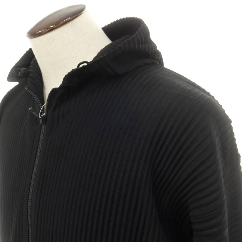 【中古】オム プリッセ イッセイミヤケ HOMME PLISSE ISSEY MIYAKE 2025年春夏 プリーツ加工 パーカー ブラック【 表記なし（L位） 】【 状態ランクA 】【 メンズ 】