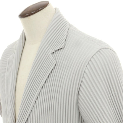 【中古】オム プリッセ イッセイミヤケ HOMME PLISSE ISSEY MIYAKE プリーツ加工 ポリエステル カジュアルジャケット ライトグレー【 3 】【 状態ランクA 】【 メンズ 】