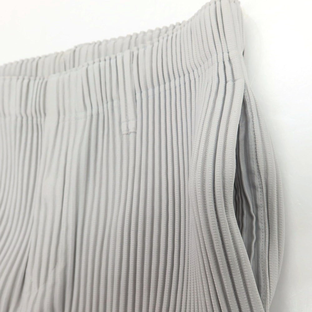 【中古】オム プリッセ イッセイミヤケ HOMME PLISSE ISSEY MIYAKE ポリエステル プリーツ イージーパンツ ライトグレー【サイズ3】【 状態ランクA 】【 メンズ 】[CPD]