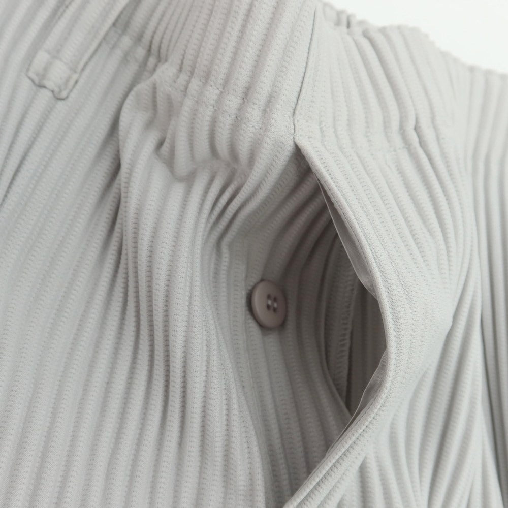 【中古】オム プリッセ イッセイミヤケ HOMME PLISSE ISSEY MIYAKE ポリエステル プリーツ イージーパンツ ライトグレー【サイズ3】【 状態ランクA 】【 メンズ 】[CPD]