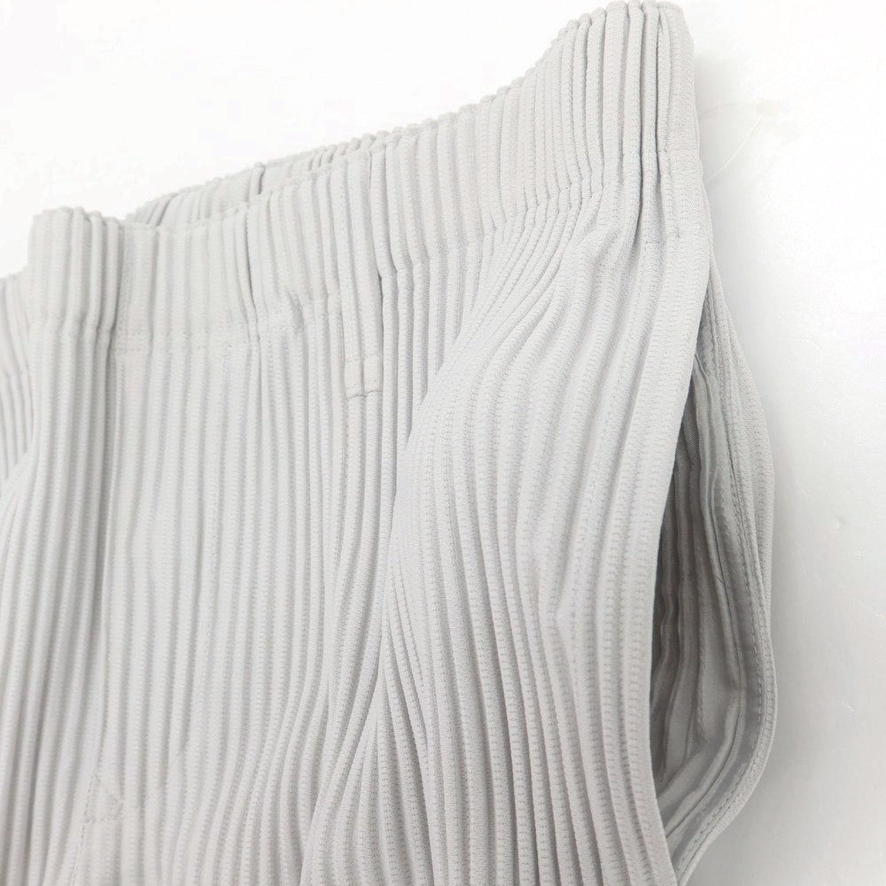 【中古】オム プリッセ イッセイミヤケ HOMME PLISSE ISSEY MIYAKE ポリエステル プリーツ イージーパンツ ライトグレー【 サイズ3 】【 状態ランクA 】【 メンズ 】 [CPD]