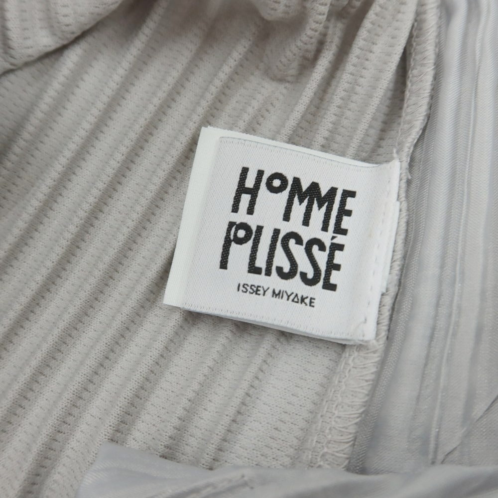 【中古】オム プリッセ イッセイミヤケ HOMME PLISSE ISSEY MIYAKE ポリエステル プリーツ イージーパンツ ライトグレー【 3 】【 状態ランクB 】【 メンズ 】